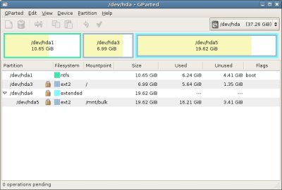 Gparted : outil de partitionnement sous Linux / Gnome